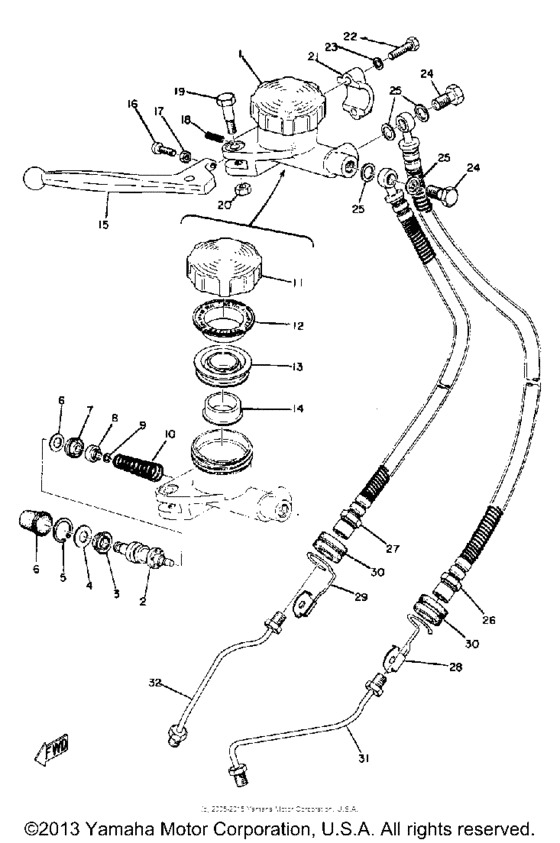 Master cylinder-brake hose