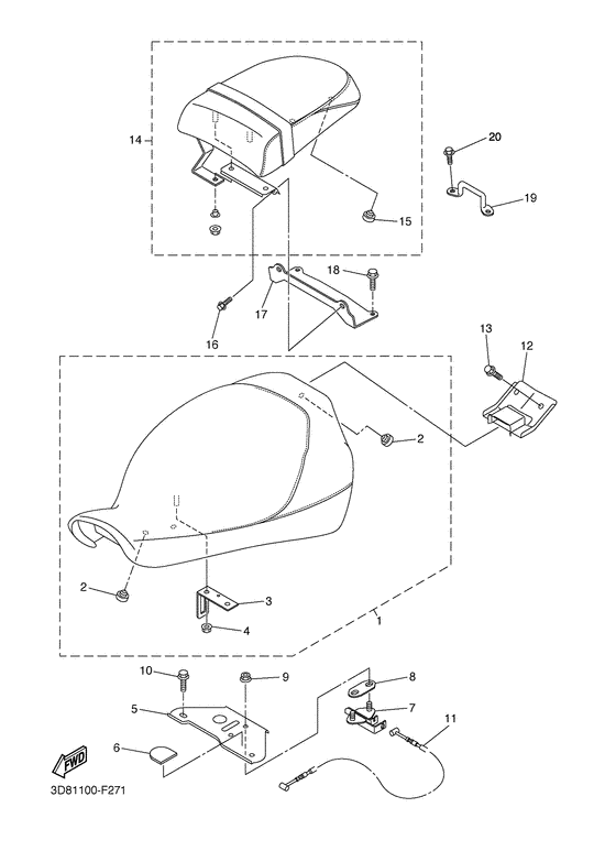 XVS1300A Сиденье