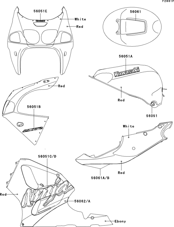 ZX750 Decals(red)(zx750-p4)