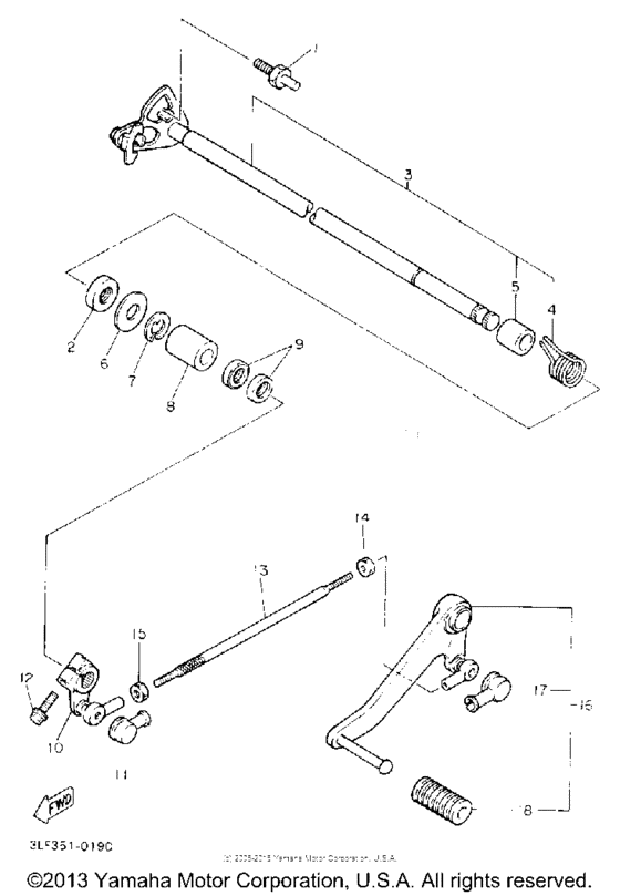 FZR1000DC Вал переключения