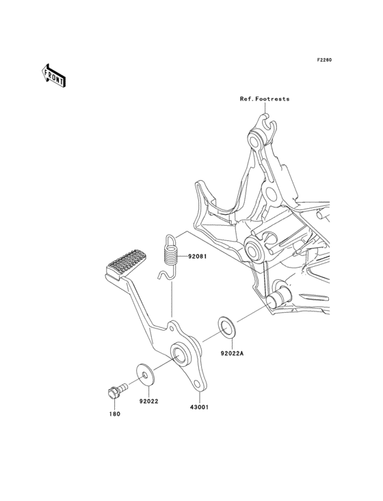 KLE650 Педаль тормоза