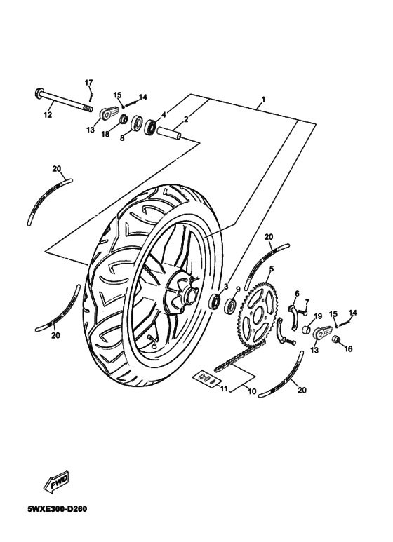 Rear wheel complete assy