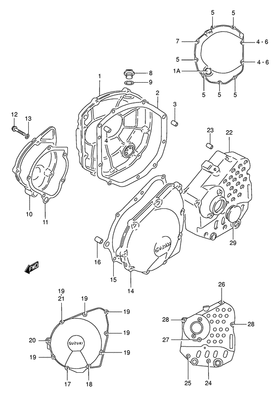 Crankcase cover ass`y  (v