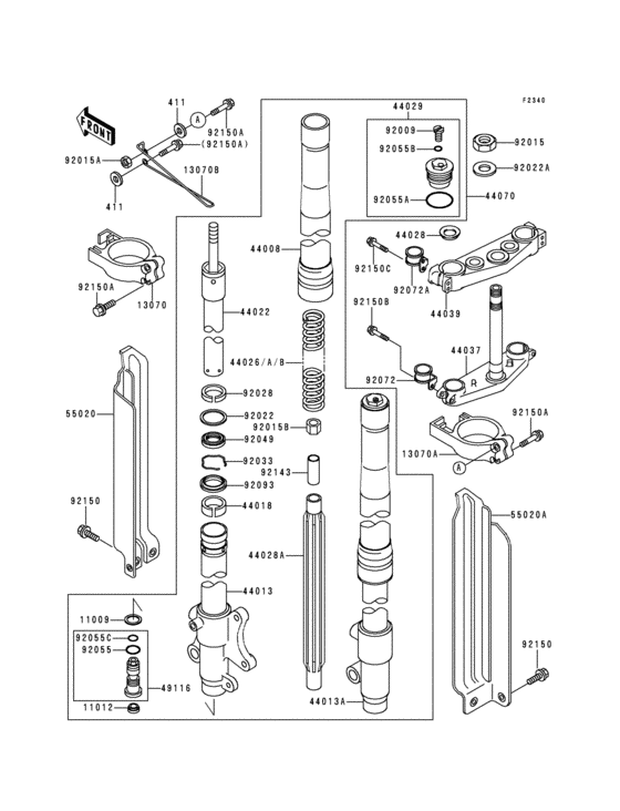 Front fork(1/2)(kdx250-d1)