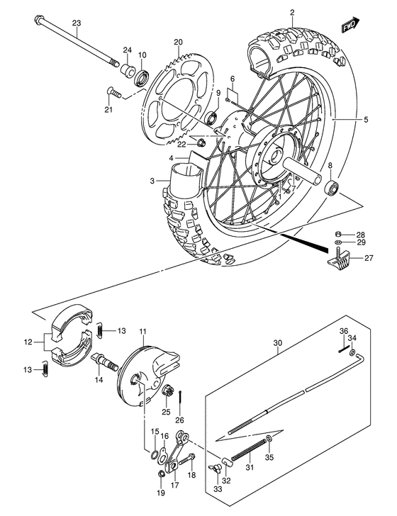Rear wheel complete assy