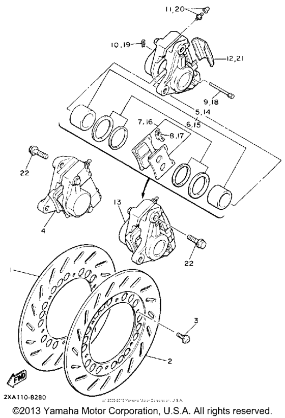 YX600W Передний суппорт