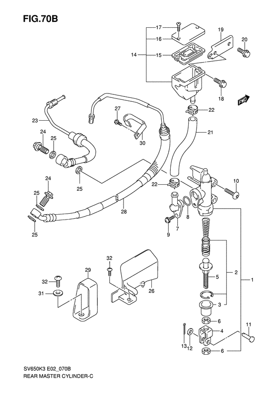 SV650 Задний тормозной цилиндр