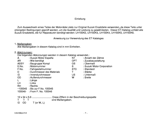 UH150 Catalog preface
