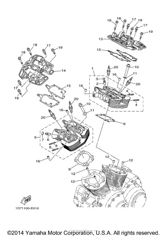 XV1900CU Головка цилиндров