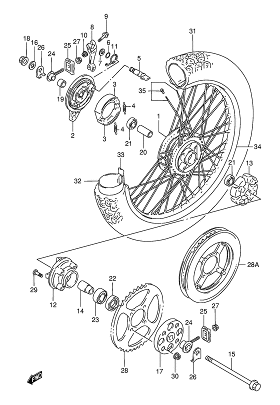 Rear wheel complete assy