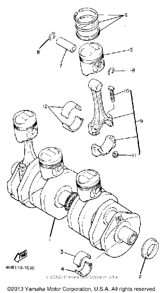 XJ550RK Коленчатый вал и Поршень