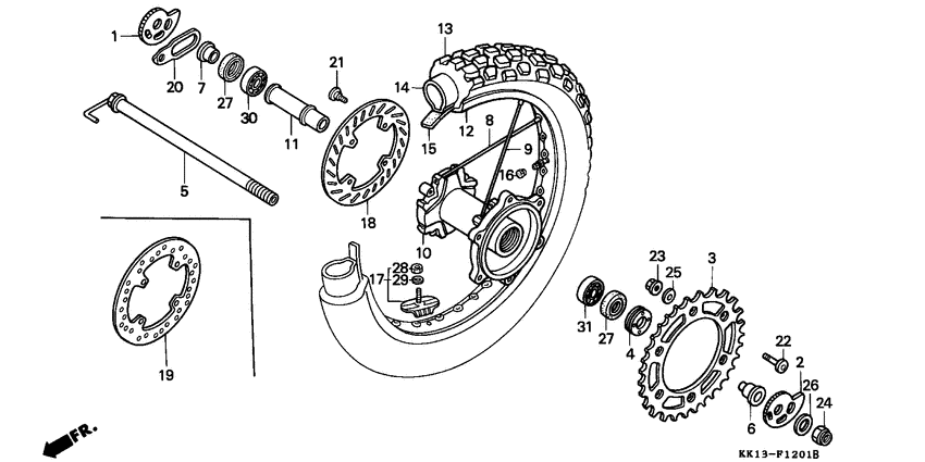Rear wheel complete assy