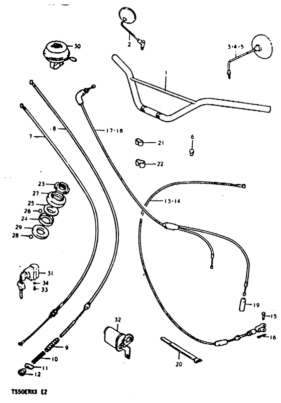 Handlebar - control cable