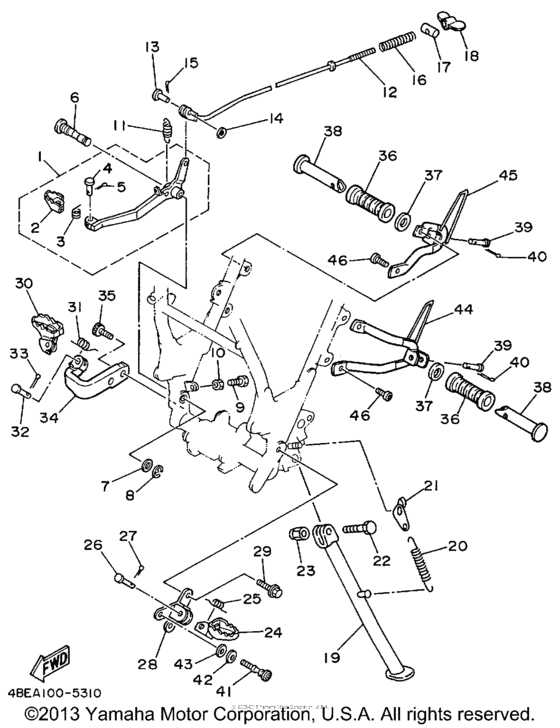 XT225L Подножки