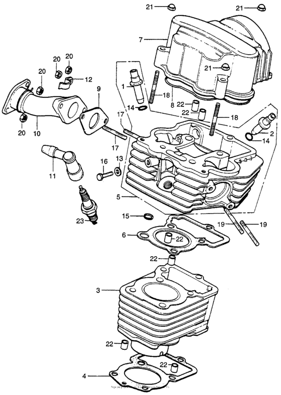 XR75 Цилиндр и головка цилиндра