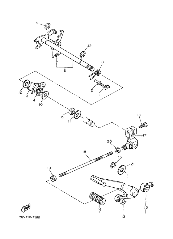 XVS650A Вал переключения