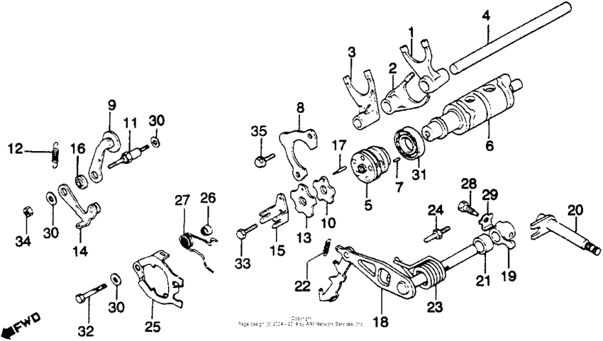 Shift drum + shift fork 82