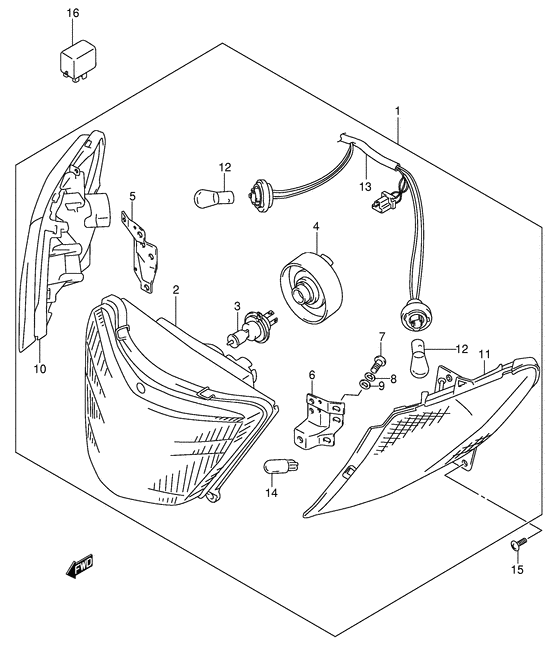Front combination lamp