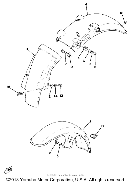 Front fender-rear fender