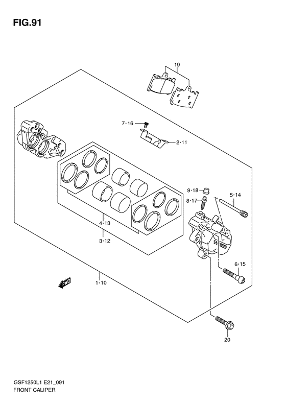 GSF1250 (ABS) Передний суппорт