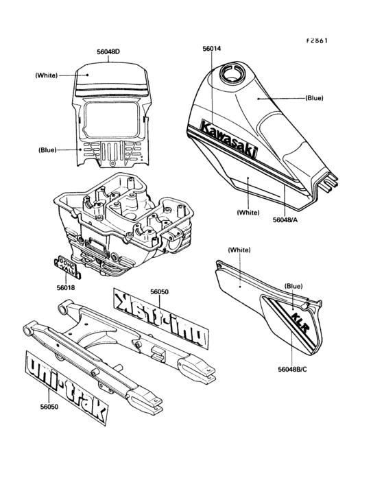 KL250 Decal(blue / white)(kl250-d7)