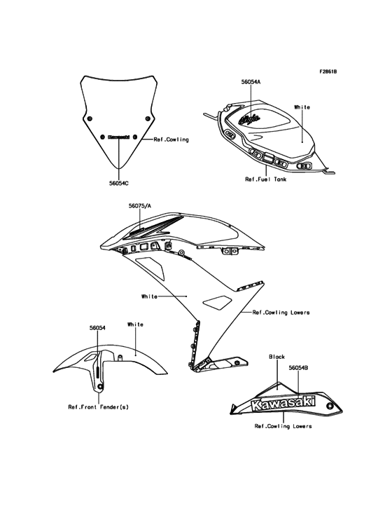 EX650 Decals(White)(CA)
