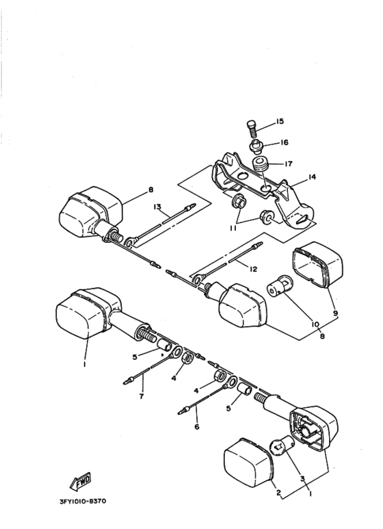 Rear flasher light assy
