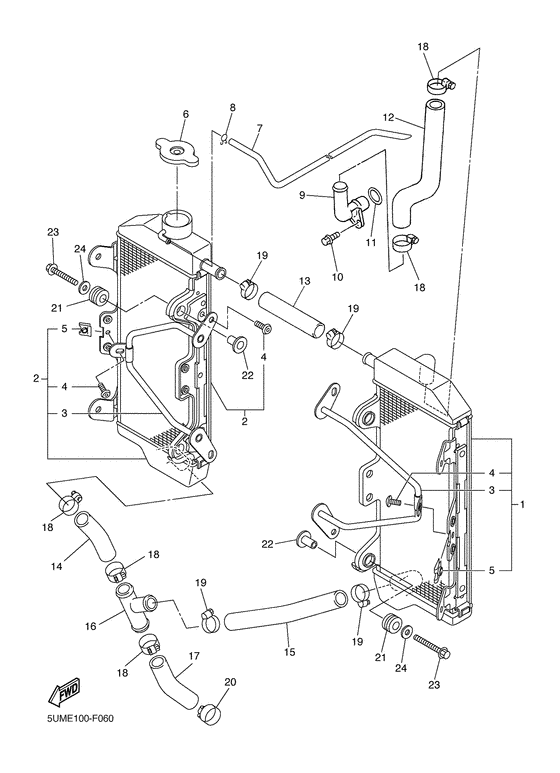 WR250F Radiator & hose