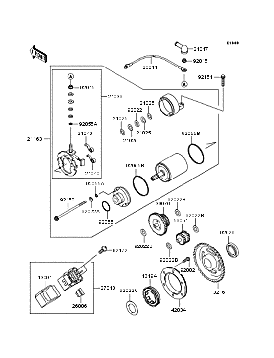 Starter motor/starter clutch