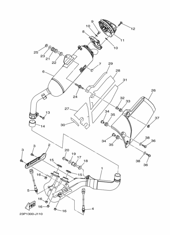 XT1200Z Выхлопная система