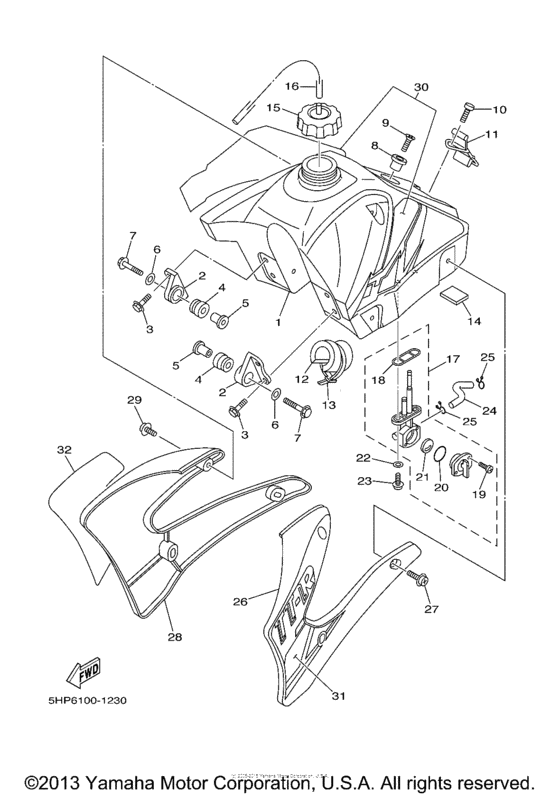 TTR125LN Топливный бак