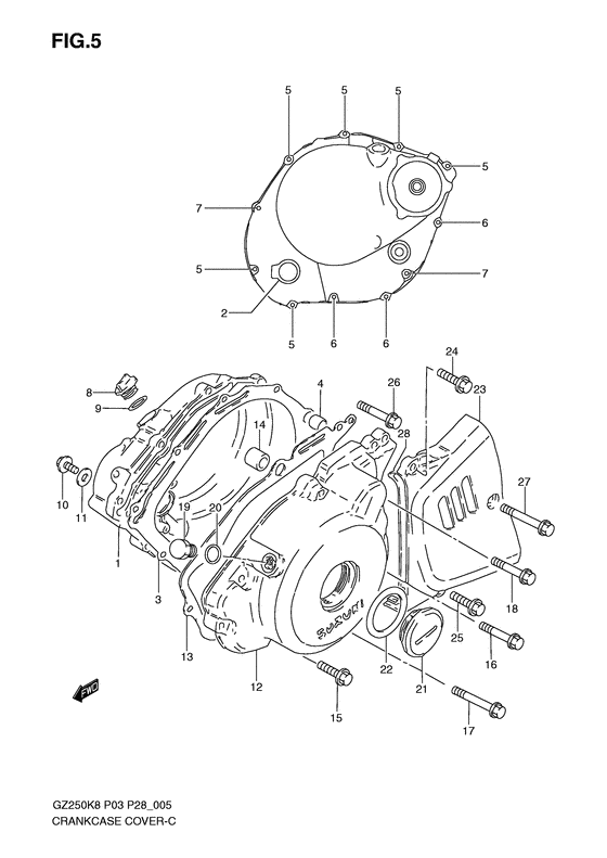 Crankcase cover ass`y  (v