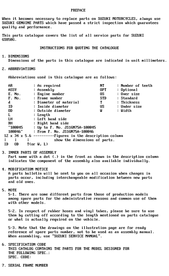 GS850 Catalog preface