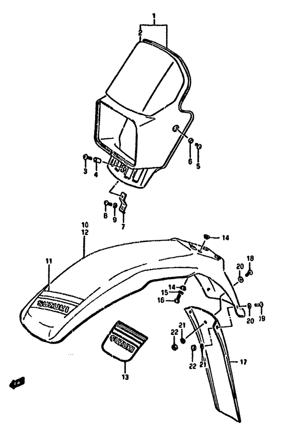 Headlamp cover-front fender (model h e15,e18,e24,model j e15