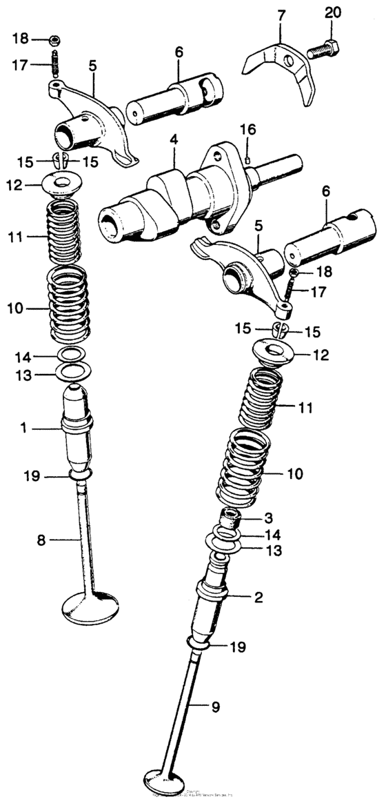 SL125 Распределительный вал и клапана