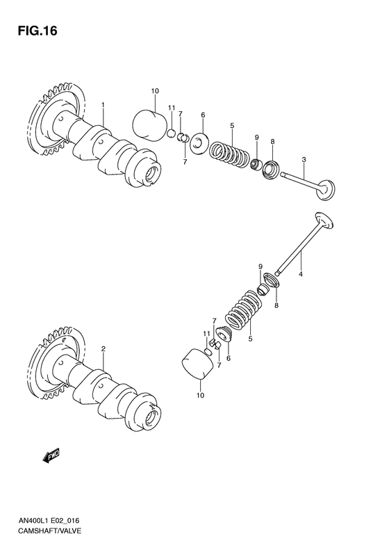 AN400Z (ABS) Распред вал / клапана