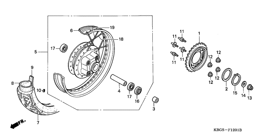 Rear wheel complete assy