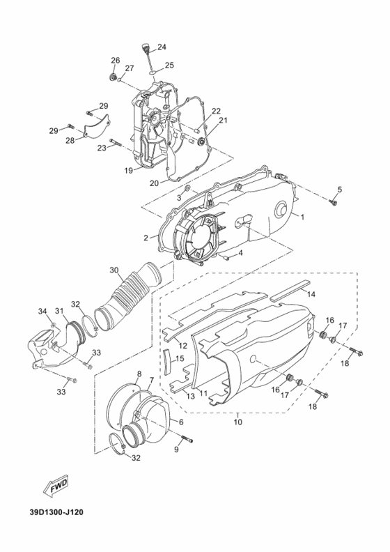 Crankcase cover ass`y  (v