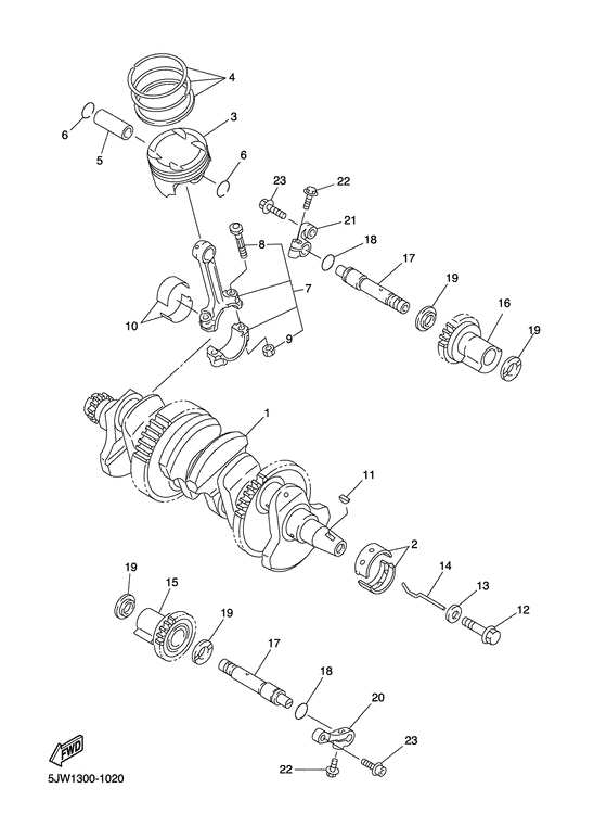 FJR1300 Коленчатый вал и поршни