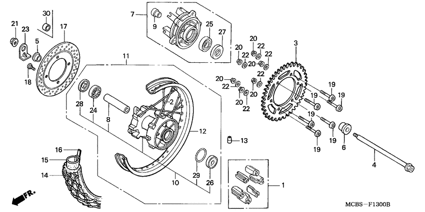 Rear wheel complete assy