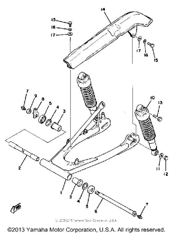 Rear arm - rear cushion - chain case
