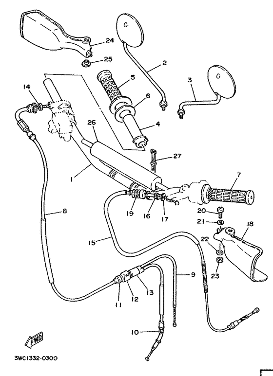 Steering handle. cable
