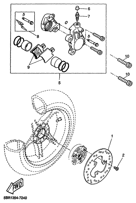 YQ50 Задний тормоз