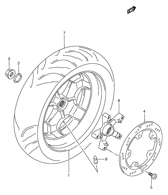 Rear wheel complete assy