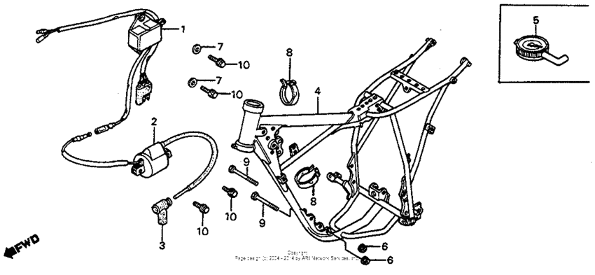 Frame + ignition coil 82