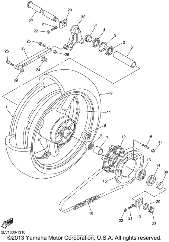 FZS1000NC Переднее колесо