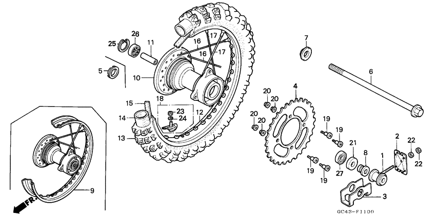 Rear wheel complete assy