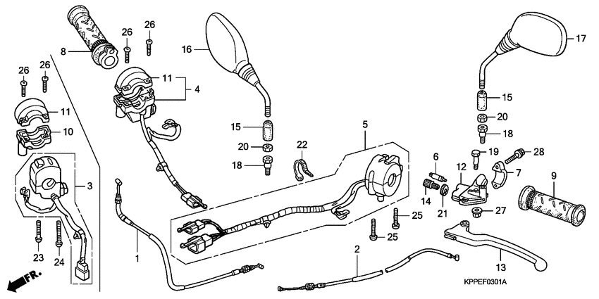 Handle lever/switch/cable