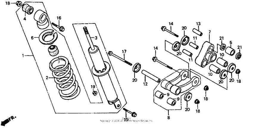 XR80R Задние амортизаторы