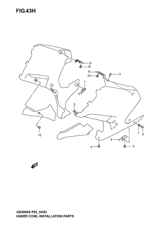 Under cowling installation parts